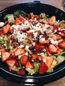 strawberry and walnut salad from a lancaster cafe